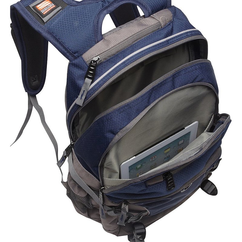 High Sierra Loop Backpack, Travel, or Work Bookbag with tablet sleeve, One Size, Sequin Facets/Bluebird/White - Image 2